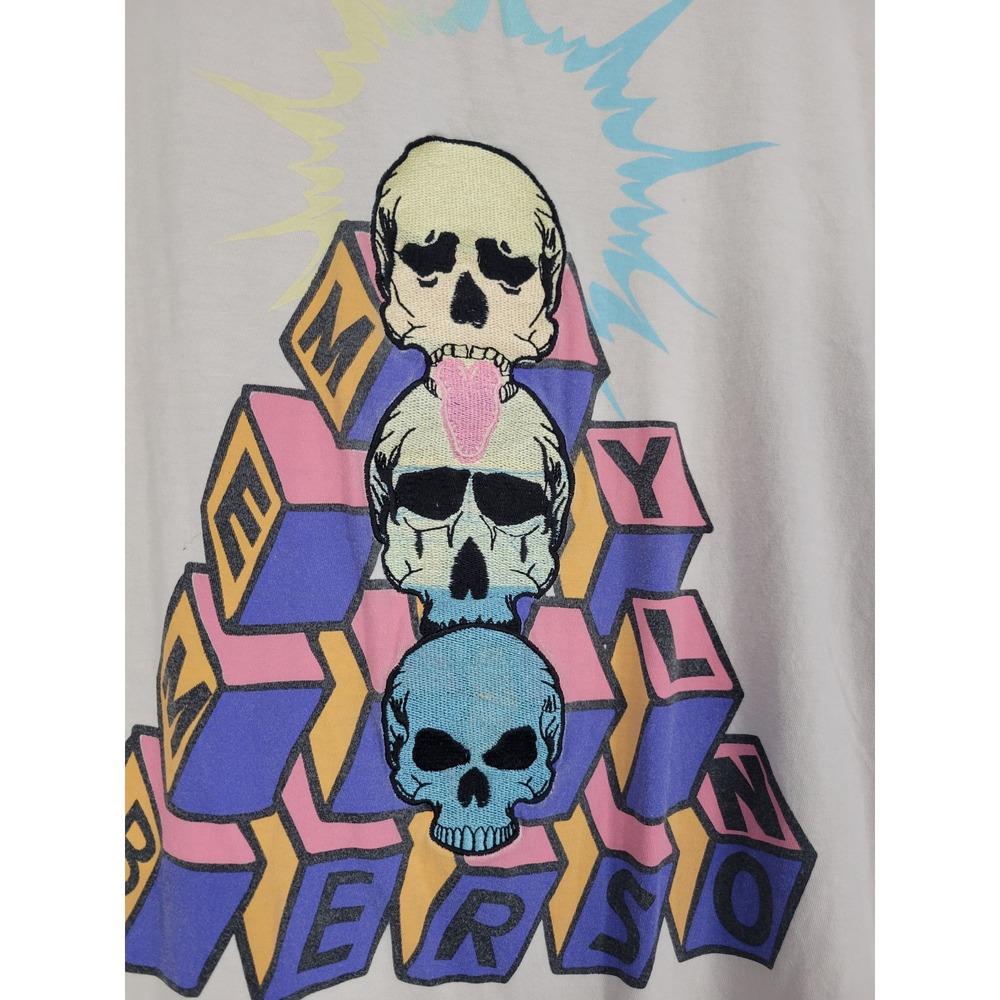 Members Only Mens Graphic T-Shirt Sand Tan Skulls Stacked Logo Tee M - Picture 5 of 7